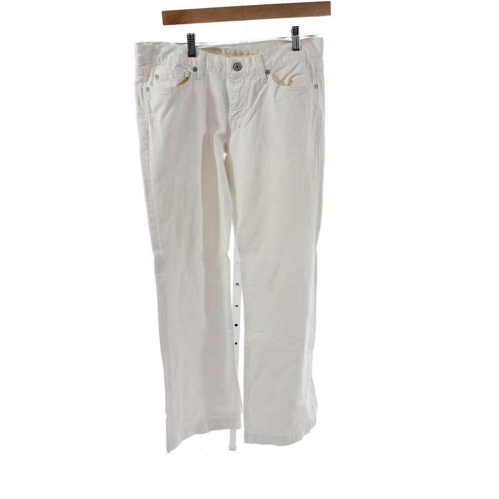 7 For All Mankind Womens Bootcut Jeans White High Rise 34 Inseam Size 29